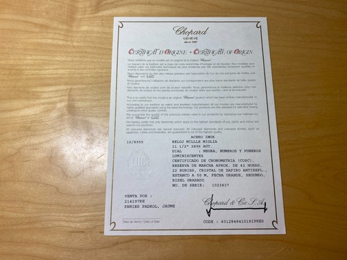 Chopard certificado de - -,